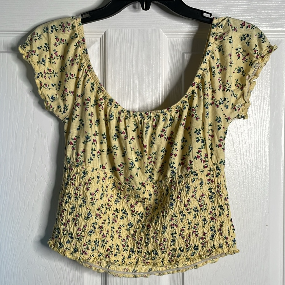 Me to we floral short sleeve crop top pacsun - Picture 3 of 3